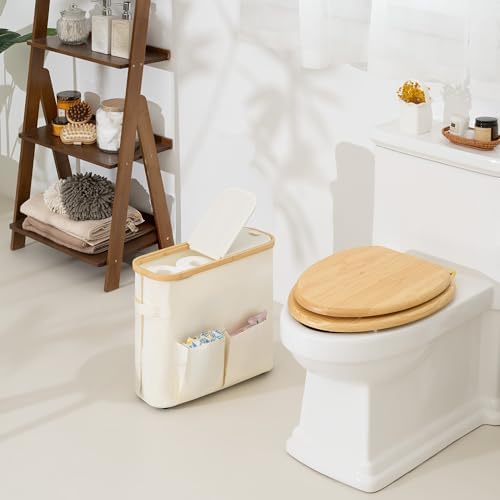 StorageWorks Toilet Paper Basket with Lid, Holds 9 Mega or 12 Regular - Image 6