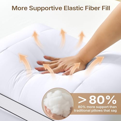 Luxury Adjustable Pillows King Size for Side Sleepers, Dual Layer Adjust Height Soft Firm Cooling Bed Pillow for Back, Stomach or Side Sleepers - Hotel Collection - Image 3