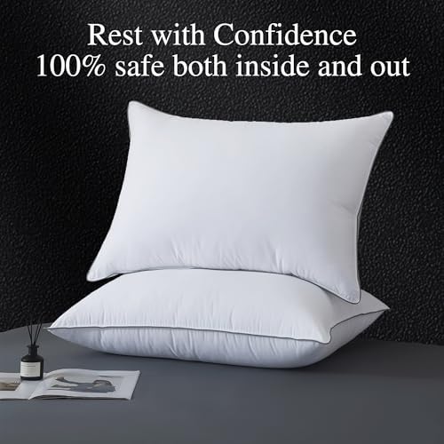 WhatsBedding Goose Down Pillows Set of 2, Queen Size Bed Pillows, 20x30 - Image 6