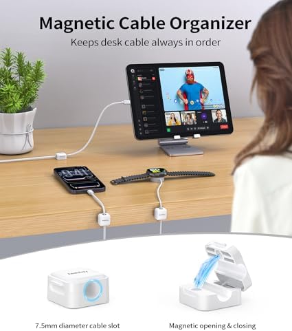 9 Pack Magnetic Cable Clips Cord Organizer,Desk Cable Management Accessories,Cord Clips,Adhesive USB Wire Holder Keeper Organizer for Home Office Desk Phone Car Wall Desktop Nightstand cable organizer - Image 2
