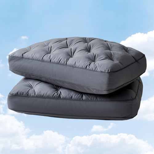 YOUR MOON Extra Soft Pillows Queen Size Set of 2, Medium Thick Support Pillows, 100% Cotton Shell Bed Pillow, Luxury Fluffy Down Alternative Pillow for Sleeping(Gray) by YOURMOON