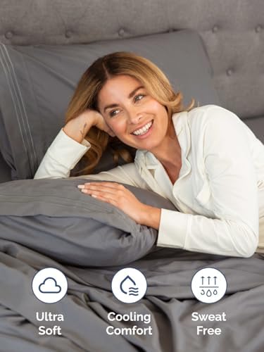CGK Extra Deep Full Single Fitted Sheet Only - Dark Grey - Image 3