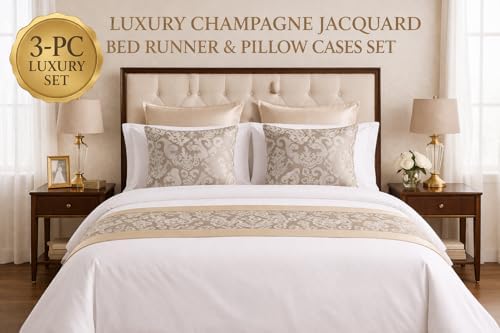 Jacquard Bed Runner Set with 2 Pillow Covers, No Filling, Bedding Decor - Image 2