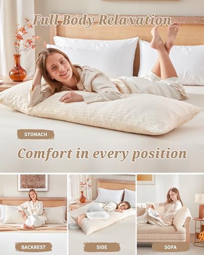 YZ HOME Waffle Weave Body Pillow for Adults, Memory Foam Insert - Image 5