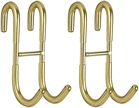 Simtive Shower Door Hooks (2-Pack), Towel Hooks for Bathroom Frameless Glass Door, Gold by Simtive