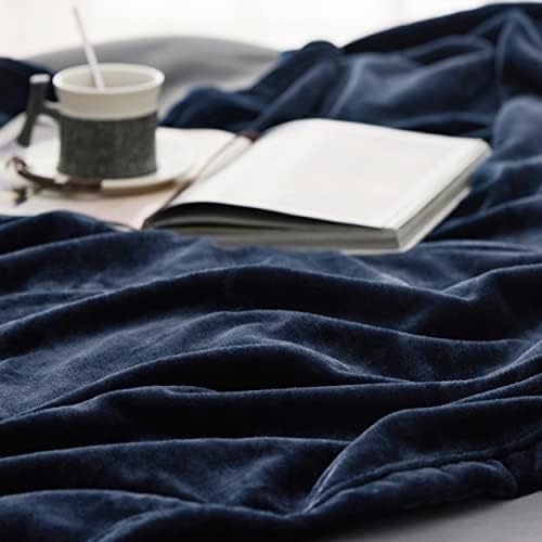 Bedsure Soft Cozy Warm Fleece Large Oversized Bed Blanket Navy 120"x120" - Image 5
