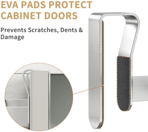 STWWO Over the Door Towel Rack for Kitchen Brushed Nickel - Image 2
