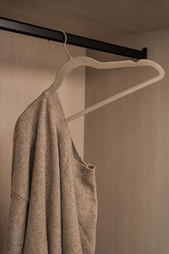 Vayra Home Velvet Hangers – Non-Slip Clothes Hangers for Closet Organization – Neutral Beige, Strong Hold, Matte Hook – Adult (Set of 10) - Image 7