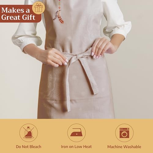 Maison d' Hermine Aprons for women with Pocket 100% Cotton (27.50"x31.50") - Image 5