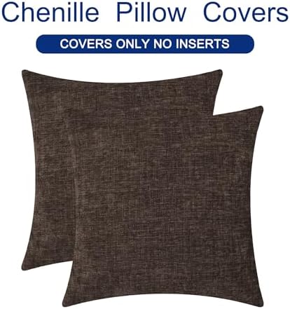 CaliTime Decorative Couch Throw Pillow Covers 16 X 16 Inches Coffee - Image 6