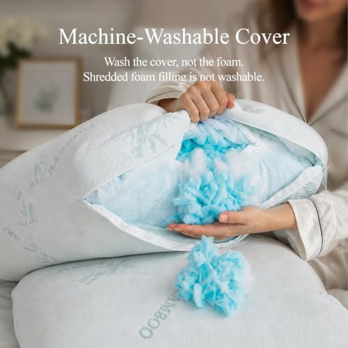Gusseted Queen Size Bed Pillow 20"X30", Cooling Bamboo Viscose Surface - Image 6