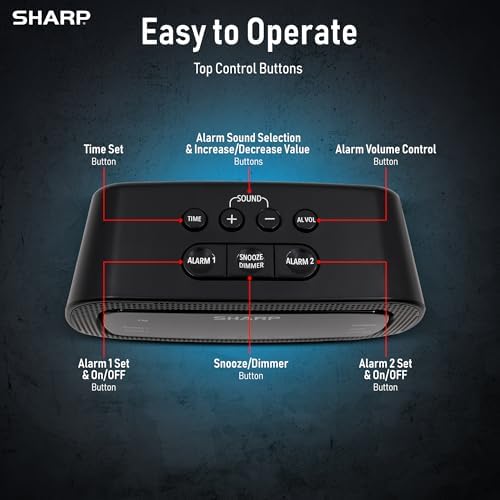Sharp Shockwave 105dB Super Loud Alarm Clock for Heavy Sleepers, Dual Alarm - Image 4