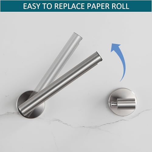 BVL Toilet Paper Holder Brushed Nickel Wall Mount Stainless Steel 304 Large Mega Roll - Image 2