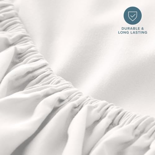 Bare Home SHFK Fitted Sheet - 1800 Ultra-Soft (Split Head Flex King, Antique White) - Image 6
