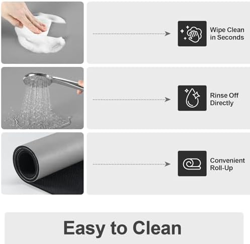 Ecotrim - Dish Drying Mat for Kitchen Counter | Coffee Bar Mat for Countertops | Heat Resistant Drainer Mat with Non-slip Rubber Backed | Hide Stain Kitchen Absorbent Draining Mat | Grey 18"x24" - Image 3
