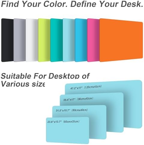Leather Desk Pad Protector,Non-Slip Desk Pad(LightGrey, 23.6" x 13.7") - Image 2