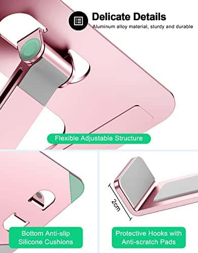 RIWUCT Aluminum Alloy Laptop Stand for Desk, Foldable Laptop Riser Holder - Image 6