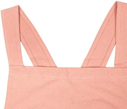 ELEZAY Aprons for Women with Pockets Plus Size Comfort Cross Back No Tie Cotton Linen Apron Pinafore - Image 6