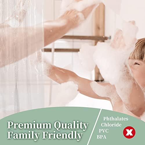 Barossa Design Oeko-tex Certified Shower Curtain Liner Standard Size, Clear - Image 3