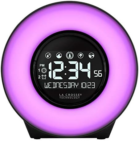 La Crosse Technology C83117 Color Mood Light Desk Clock with 5 Soothing Nature Sounds and USB Port - Image 3