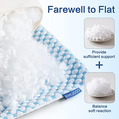 EASELAND Cooling Queen Size Firm Pillows, Shredded Memory Foam Set of 2 - Image 3