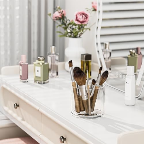 MaxGear Acrylic Pen Holder 2-Pack, Round Makeup Brush Holder & Pencil Cup - Image 5