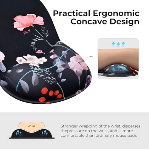 EooCoo Mouse Pad with Gel Wrist Rest, Ergonomic Mousepad Wrist Alignment - Image 2
