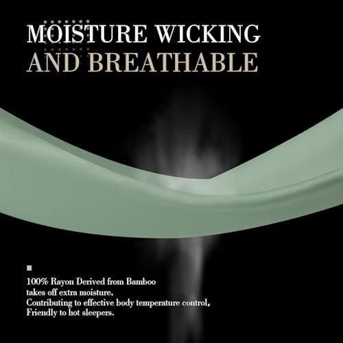 WishSmile Cooling Queen Pillowcases Set of 2 Breathable Cool Silky Soft Rayon Derived from Bamboo Fabric, Moisture Wicking for Hot Sleepers, Hair and Skin Friendly, Jade Green, 2 Pack, 20x30IN - Image 5