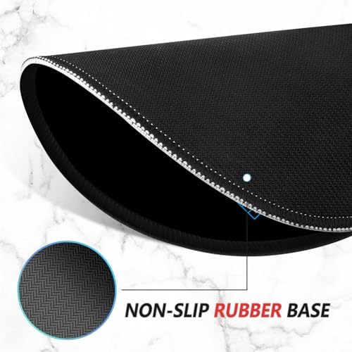 ITNRSIIET Mouse Pad Non-Slip Rubber Base Smooth Surface Stitched Edges Waterproof Durable Compatible with All Mice for Office & Gaming, Desk Accessory, Diameter 8.7 inch, MacShortcuts - Image 4
