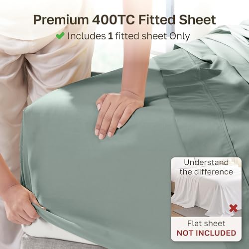 California Design Den Soft 100% Cotton Sateen Extra Long Twin Fitted Sheet - Image 2