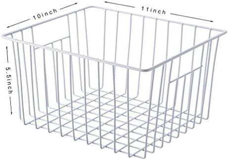 Freezer Baskets Storage Organizer, Refrigerator Metal Wire Basket bins, Household Bins with Built-in Handles for Kitchen Cabinets, Freezer, Pantry, Closets, Bathrooms, 4 Packs - Image 2