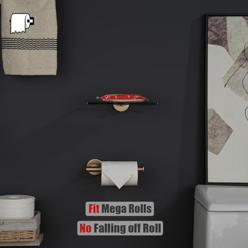 JQK Champagne Bronze Toilet Paper Holder, 5 Inch Tissue Paper Dispenser for Bathroom, 304 Stainless Steel Thick 0.8mm Wall Mount, TPH120-CB - Image 6