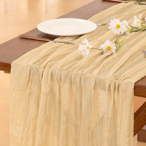 Cheesecloth Table Runner Fall Boho Wedding Birthday Party Home Decor - Image 2
