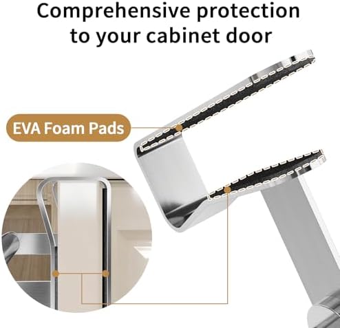 STWWO Brushed Over Cabinet Towel Holder for Kitchen Cabinet Doors, 2 Pack - Image 5