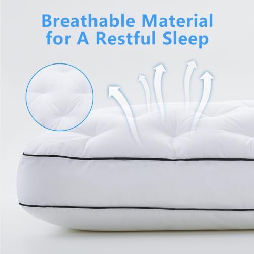 YOUR MOON Extra Soft Support Pillows King Size Set of 2, Luxury Fluffy Down Alternative Pillow for Sleeping, Medium Thick Pillows, 100% Cotton Shell Bed Pillow (White) - Image 6