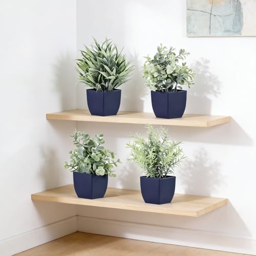 4pcs Fake Small Plants, Artificial Greenery Potted Plant for Home Office Decor, Small Faux Gray Grass Eucalyptus for Bathroom Plants Decoration, Mini Blue Plant Potted Table Shelf Decoration - Image 7