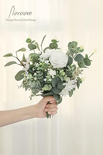 Floroom 3 Kinds of Artificial Silver Dollar Eucalyptus Stems Faux Greenery Spray, 19pcs Best Filler Fake Plants for DIY Bouquet Wedding Centerpieces - Image 5