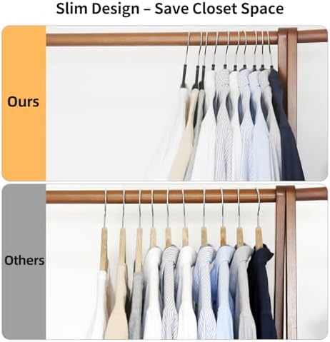 Non-Slip Rubber Coated Hangers, 30 Pack Plastic Clothes Hangers with 360° Swivel Hook 17.7 Inches Slim Space Saving Hangers for Adult Clothes Shirts Dresses Pants, Black - Image 5
