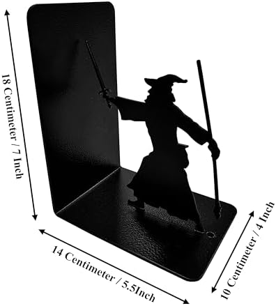 Decorative Bookends - Metal Book Ends - Black Finish - Wizard bookends Magical Bookends - 7" Tall bookends Heavy Bookends for Shelves - Image 4