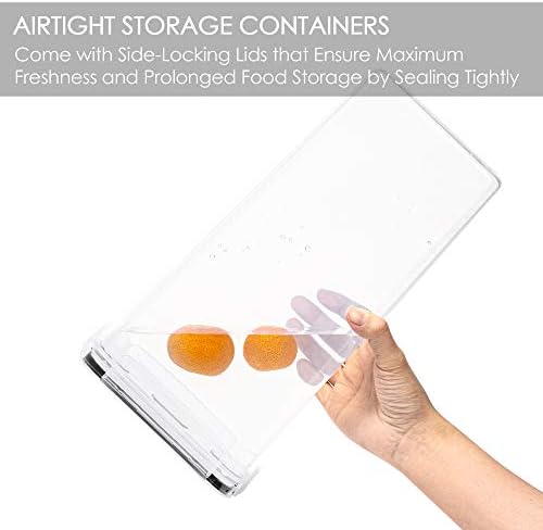 Vtopmart Airtight Food Storage Containers, 4 Pack, 2.8L, Black - Image 3