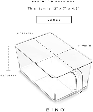 BINO | Clear Storage Organizer | THE HOLDER COLLECTION | Clear Containers for Organizing with Built-in Handles | Pantry Organization and Storage | Fridge Organizer | Smart Storage Bin Cabinet | Large - Image 3
