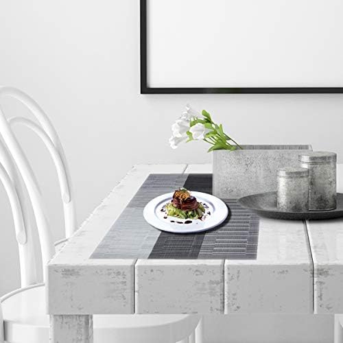 PIGCHCY Vinyl Placemats Set of 12 Washable Durable Kitchen Place Mats Easy to Clean Plastic Placemats for Dining Table (Black) - Image 7