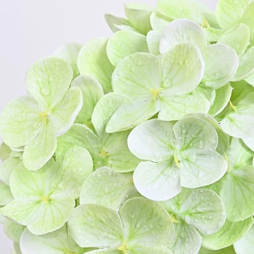 Yastouay 6 Pcs Real Touch Hydrangea Artificial Flowers, Light Green - Image 2