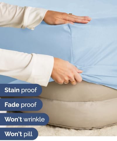 CGK Linens 2 Pack Extra Deep Cal King Fitted Sheets - Light Blue - Image 5