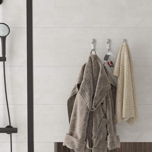 IBosins 20PCS Coat Hooks Wall Mounted Silvery Single Prong Robe Hook - Image 6