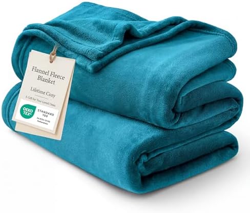 Bedsure GentleSoft Bedding Fleece Blanket for Girls and Boys - Soft Cozy Cute Small Throw Blankets for Travel, 43x55 Inches,Teal Blue by BEDSURE