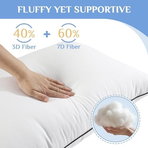JOLLYVOGUE King Size Bed Pillow 1-Pack, Single Pillow for Sleeping, Breathable and Supportive with Down Alternative Fill, Hotel Collection Pillow for Side, Back, and Stomach Sleepers - Image 3