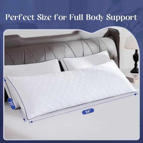 DOWNSTORIA Memory Foam Body Pillow for Adults, Full Long Pillow Insert for Side Sleepers, Breathable Soft Bed Pillows for Sleeping(White, 20 x 54 Inch) - Image 2