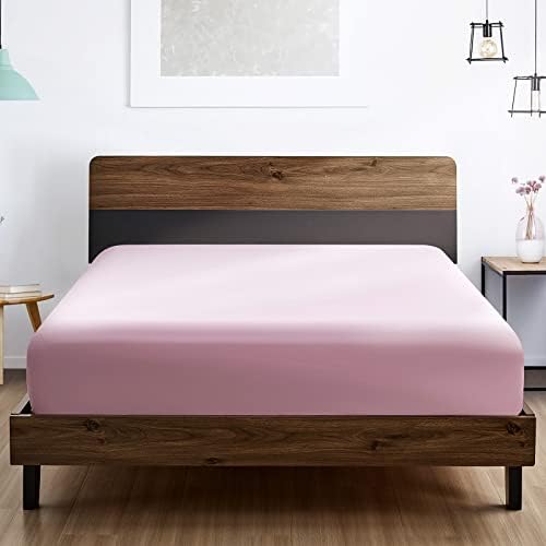 FreshCulture Twin Fitted Sheet - Hotel Quality - Ultra Soft & Breathable - Brushed Microfiber - Deep Pocket - Cooling Fitted Sheet for Twin Size Bed (Dusty Pink) - Image 6