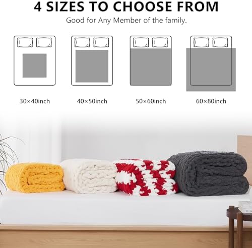 L'AGRATY Chunky Knit Throw Blanket for Couch, 30 x 40 Inches, Light Blue - Image 5